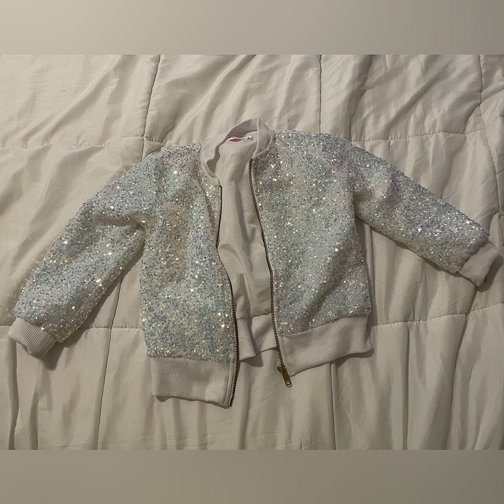 Toddler Girls Mila & Rose White Sparkle Jacket